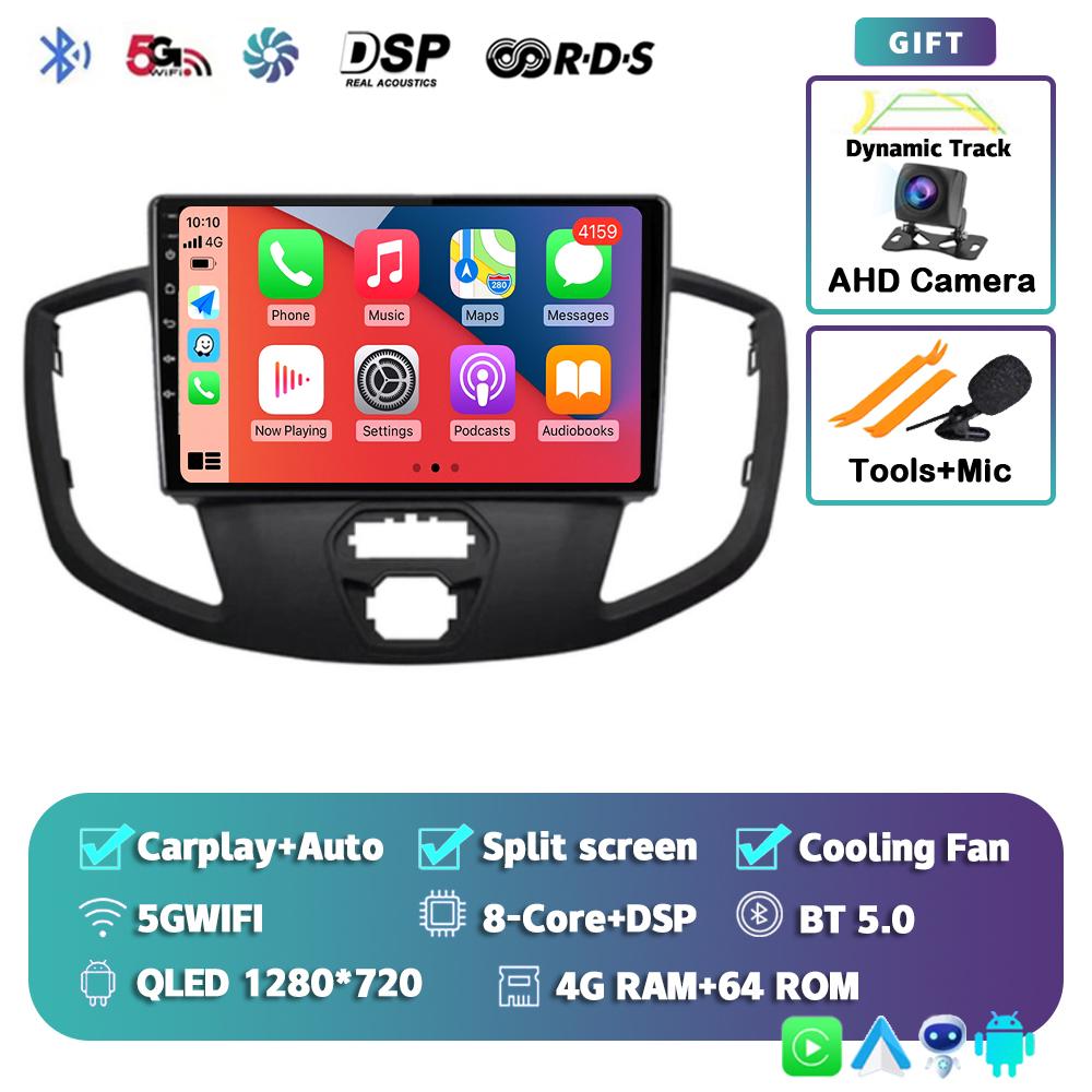 Android 14 Carplay Auto For Ford Transit 2013 - 2018 Car Radio 4G+WIFI Player Multimedia Stereo Navigation Video Head Unit GPS
