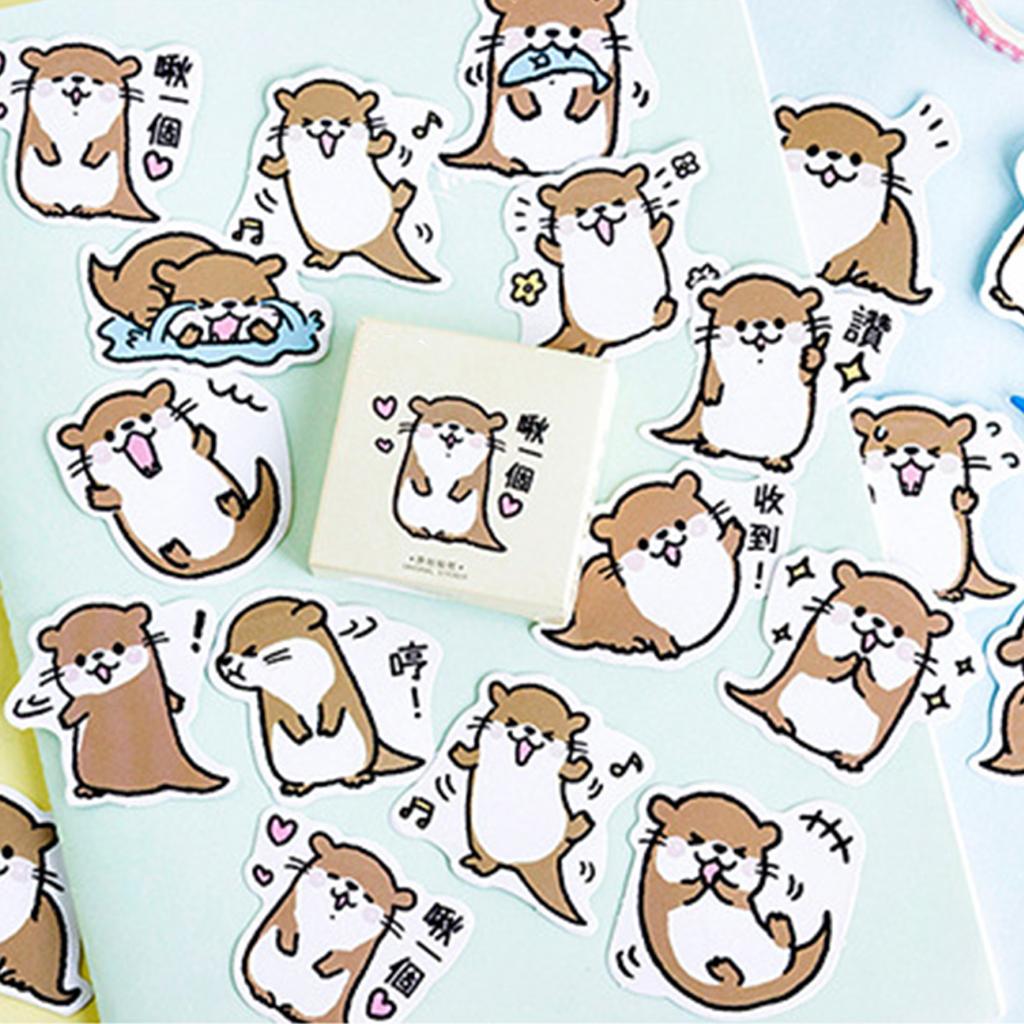 45Pcs Cartoon Animal Stickers Cute Different Pattern Self Adhesive Easily Peel Off Laptop Stickers f