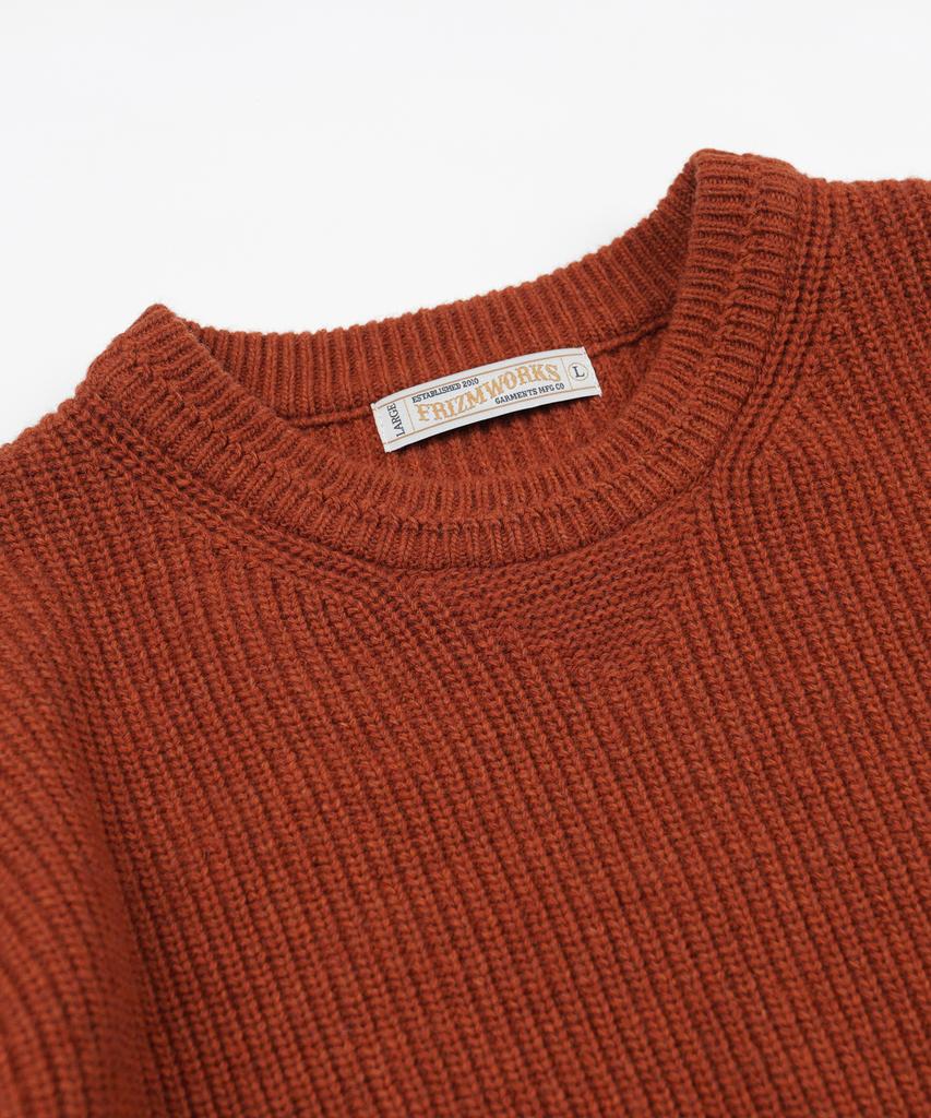 FRIZMWORKS Patch Round Pullover Knit _ Brick