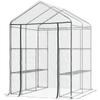 Walk-In Greenhouse Tomato House Cold Frame, 6 Shelves, Steel and PVC, 143 x 143 x 195 cm