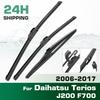 For Daihatsu Terios J200 F700 2006-2017 2007 2008 Wiper Front&Rear Wiper Blades Windshield Windscreen Window Brushes 21"+18"+12