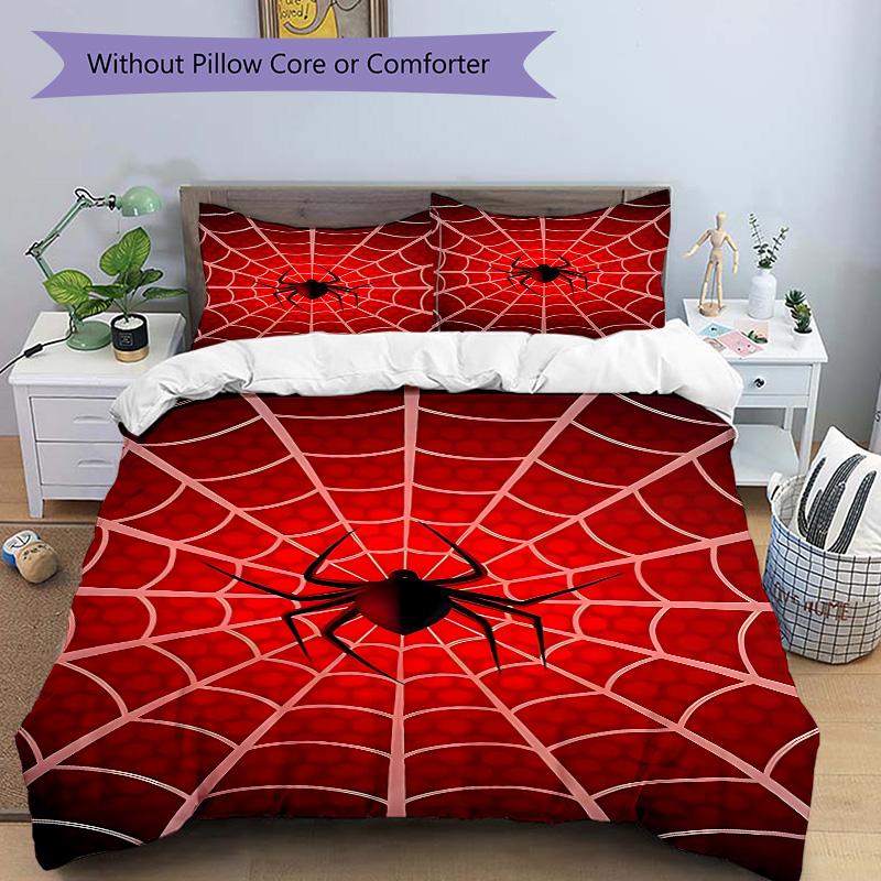 Spider Web Print 3Pcs Bedding Setduvet Cover With 2 Bedropillowcase Home Birthday Gift