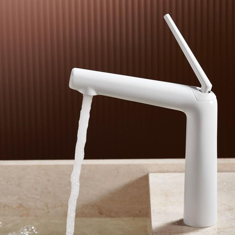 Brushed Gold All-Copper Faucet for Bathroom Sink with Hot and Cold Water