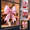 Large Pink Red Bow Window Clings Valentine's Day Window Decals Cute Reusable Static Sticker for Wedding Anniversary Party Home Glass Door Decor
