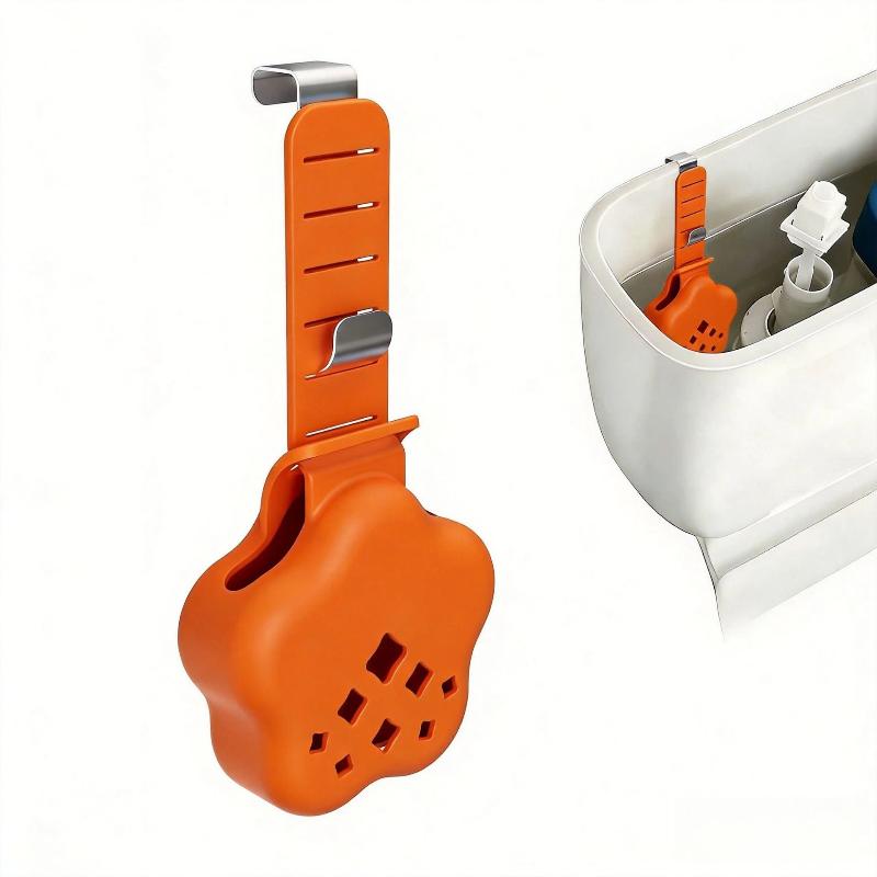 Toilet Tank Cleaning Tablet Holder Sturdy Adjustable Metal Hook Tool Free Install for Daily Bathroom Toilet Use