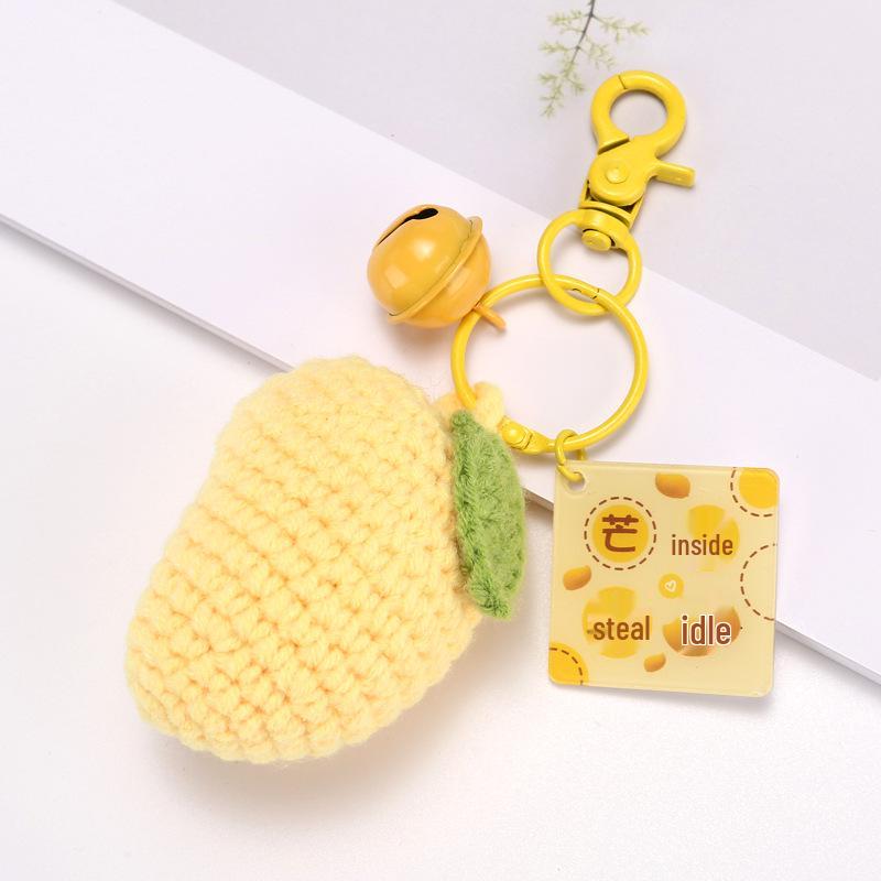Avocado Mango Wool Yarn Keychain Pendant Gift Set - Car Bag Accessories