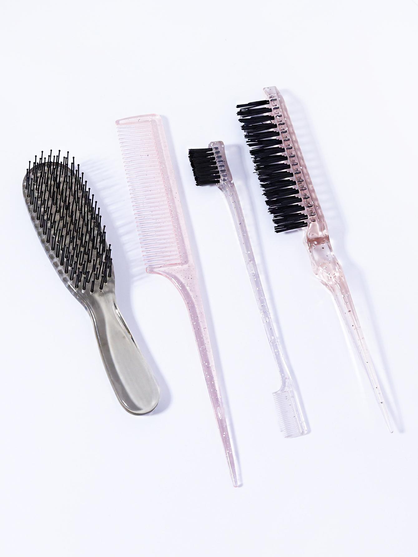 4-piece/set hair comb set teasing brush mouse tail comb hair edge brush styling brush,Special for real hair wigs