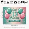 2D Pastell-Farbverlauf-Hintergrund für den 13. Geburtstag von Mädchen, moderne & trendige Partys