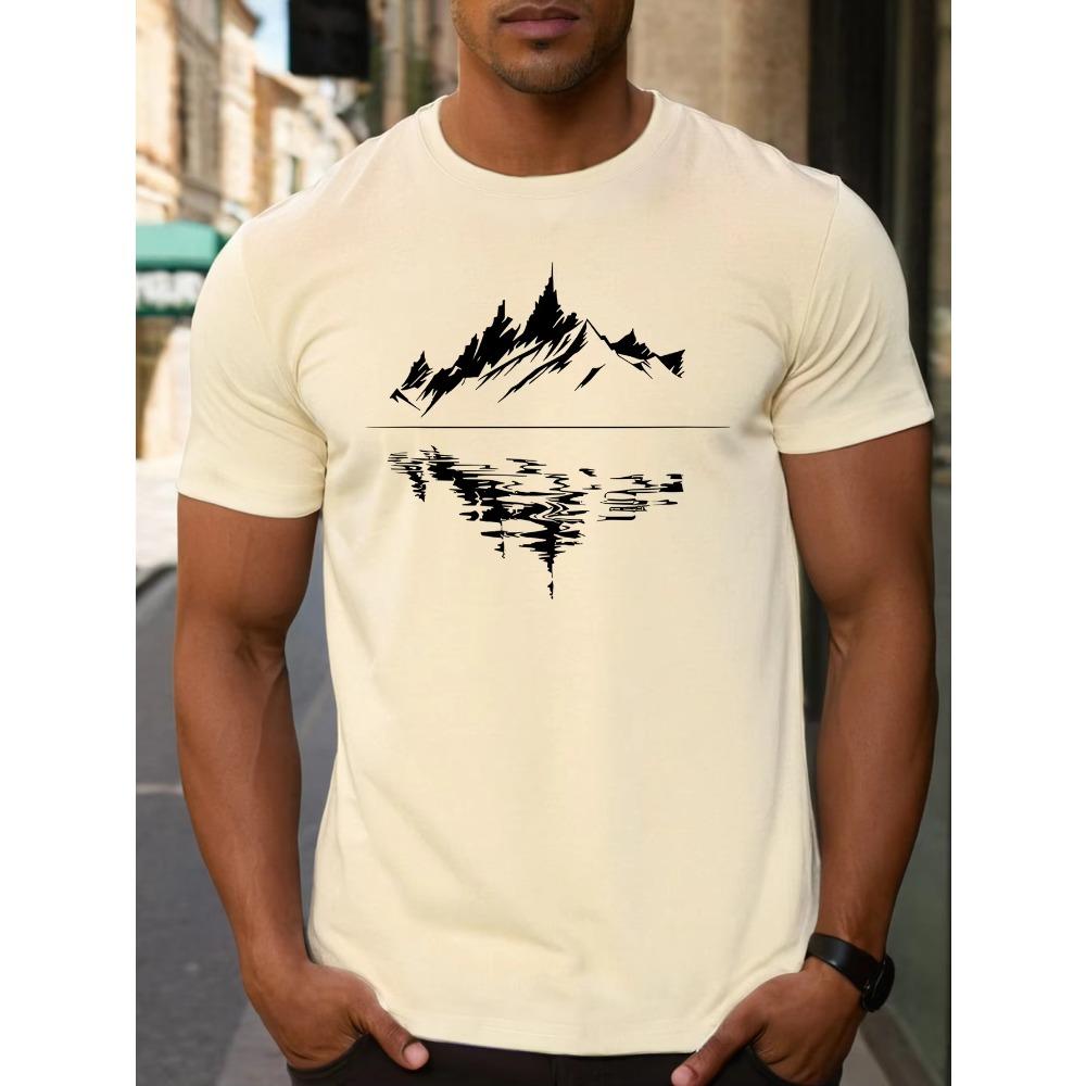 Fashionable Minimalist Printed T-shirt Summer Casual Men Cotton Retro Daily Simple Loose Fitness Run Short Sleeve Comfortable Breathable Soft T-Shirts
