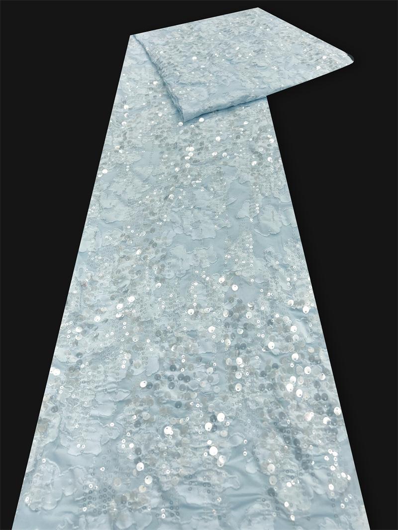 

1Yard Colored Jacquard Sequin Fabric Pearl Embroidery for DIY Wedding Gowns Formal Dresses Clothing Material 1Yard