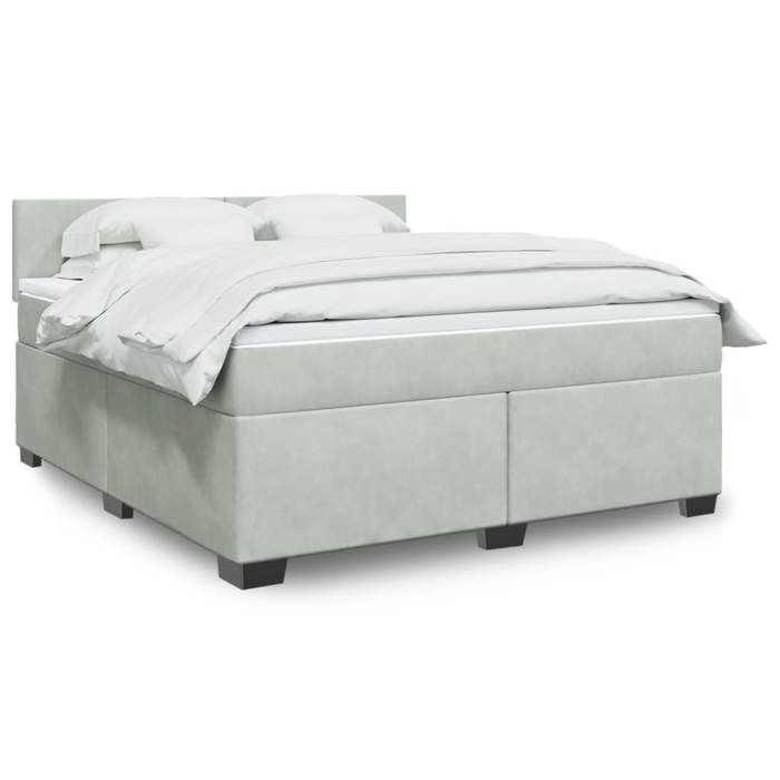 Maison Exclusive - Sommier à lattes de lit et matelas Gris clair 180x200cm Velours