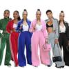 Women's Set Long Sleeve Striped Sweatshirt+Straight Pants  Fall Street Two 2 Piece Sets Outfits Sportwear
