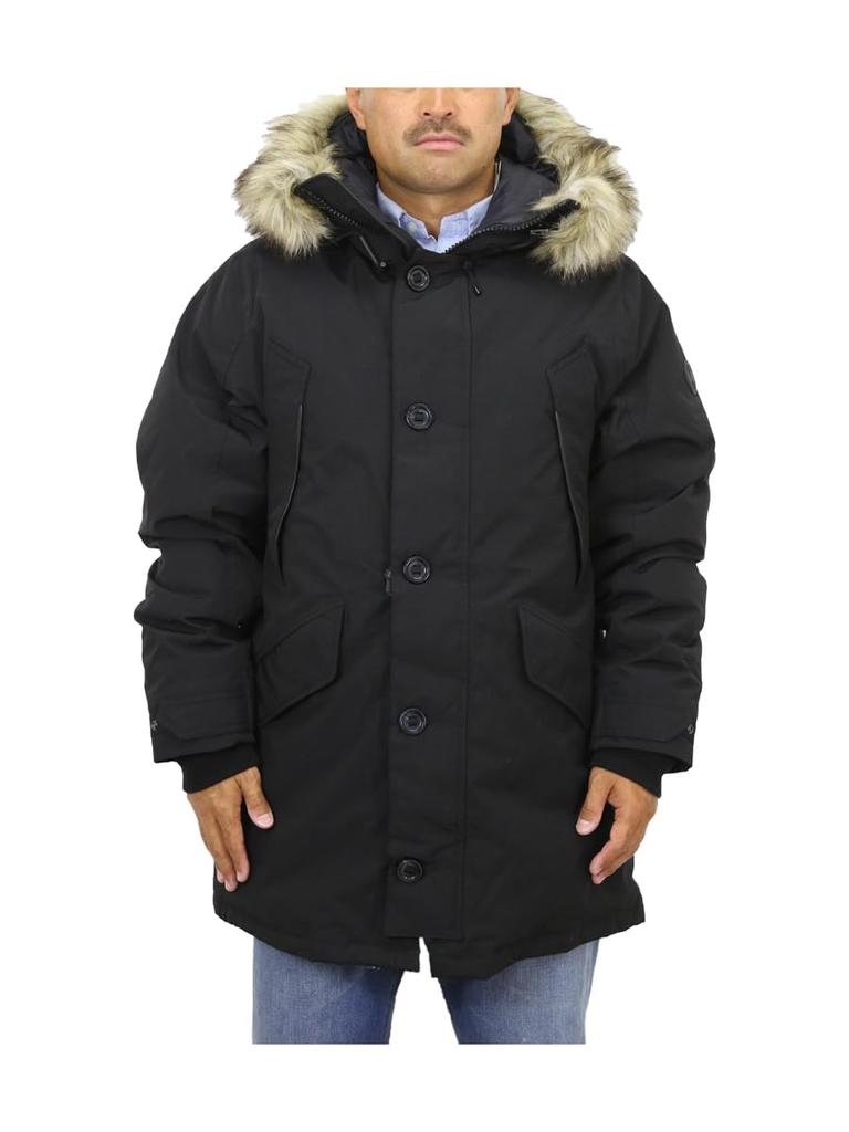 POLO RALPH LAUREN Fur Hooded Down Size 0101985 Men's N-3B Jacket, L, Black,