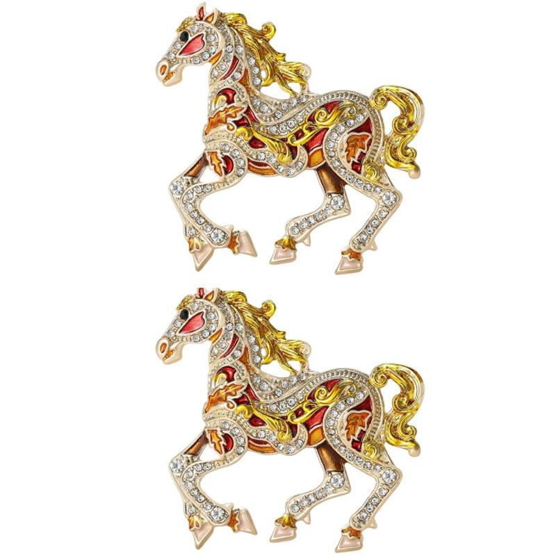 1Pc Animal Decoration Commemorative Gift Diamond Studded Fresh Zinc Alloy Sweet Pony Brooch