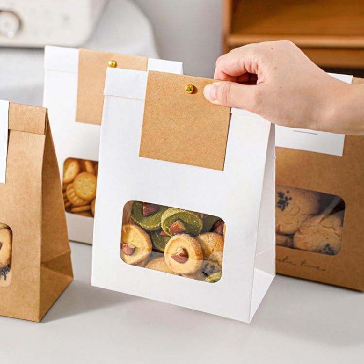 50pcs Food Package Bags Convenient Cookie Bag with Clear Window Food Container