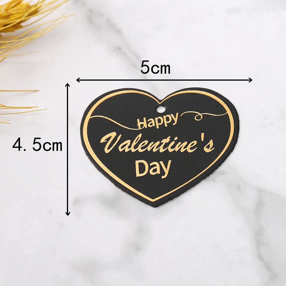 100pcs Heart Shaped Cards Valentine's Day Tags Hanging Decoration White Red Paper Cake Decor Tag DIY Crafts Gift Labels