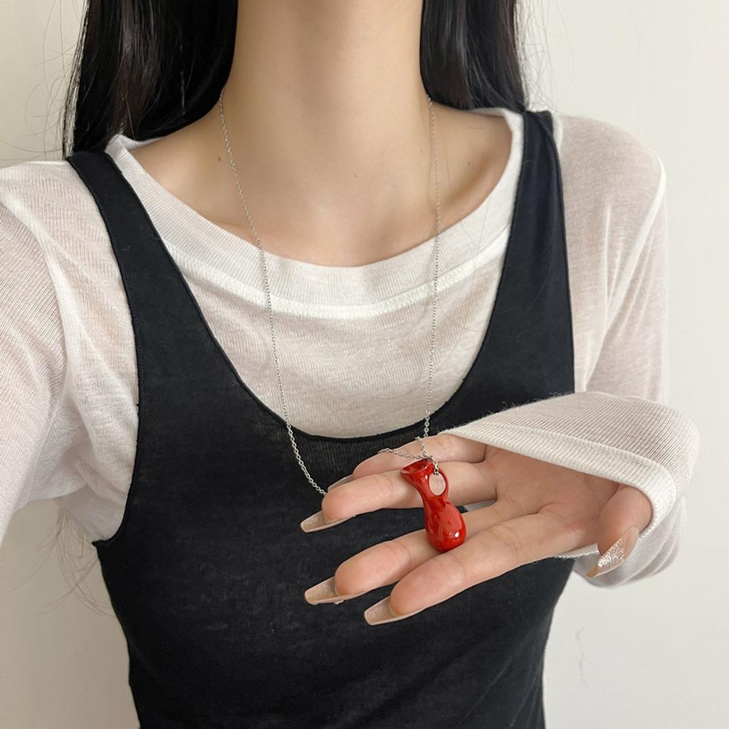 Multipurpose Long Water Bottle Pendant Necklace Fashionable for Women Fashionable Sweater Chain Jewelry Accessory