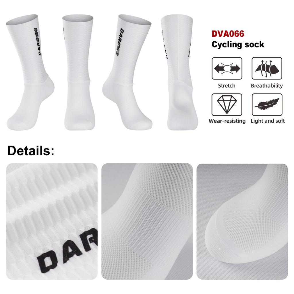 2026 Darevie Courageous Aero Cycling Socks - Moisture-Wicking, Aerodynamic Bike Socks
