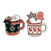Festive Snowflake Marshmallow Cup Brooch - Cute Christmas Accessory for Clothing & Backpacks