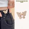 2Pcs  Shiny Diamond Butterfly Shape Adjustable Waist Buckle Jean Buttons Reusable Waist Cincher Clip For Clothing Dresses