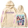 Women's Printed Round Neck Pullover Sweatshirt Hooded Drawstring Sweatshirt Top