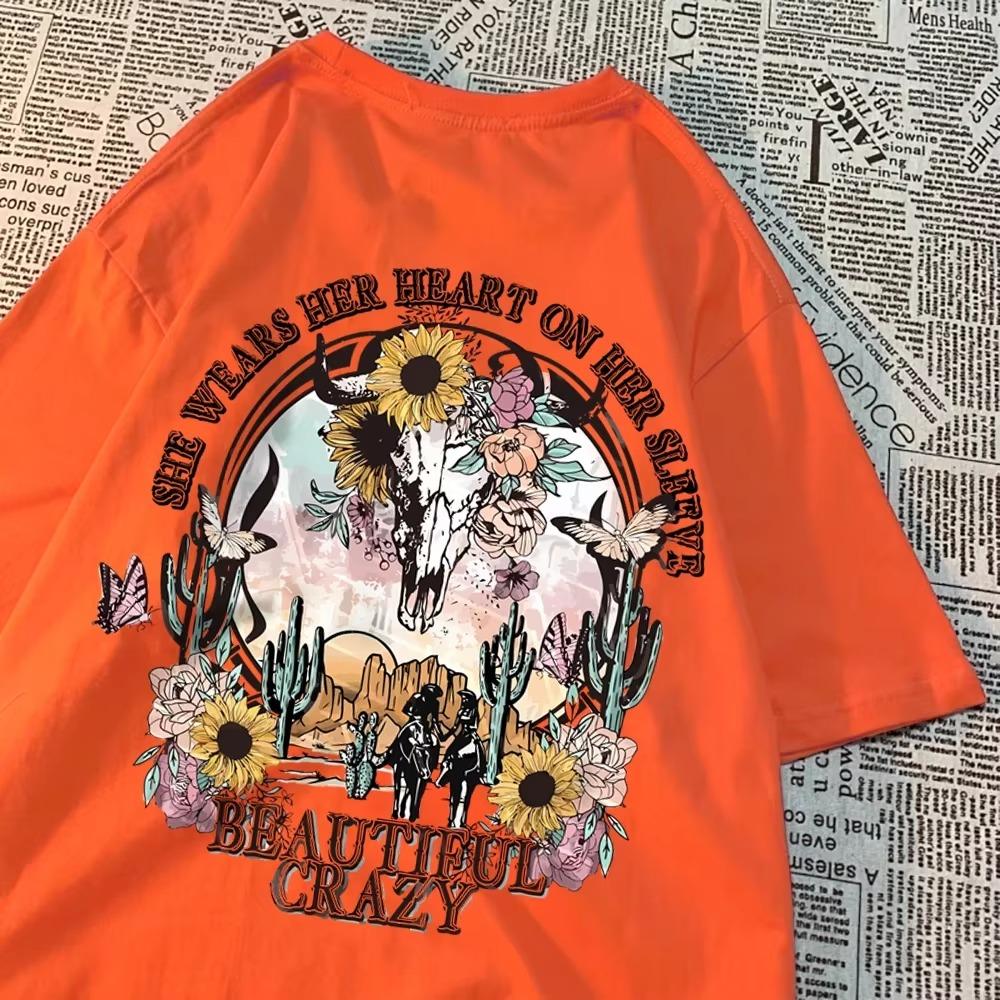 

Она носит свое сердце на рукаве Одежда Мужская летняя креативная футболка с круглым вырезом Дышащая футболка Свободные хлопковые футболки Мода XXXXXL красный