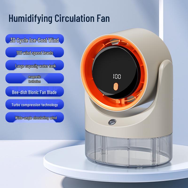 100-Speed Desktop Fan with Timer & Light for Home/Office
