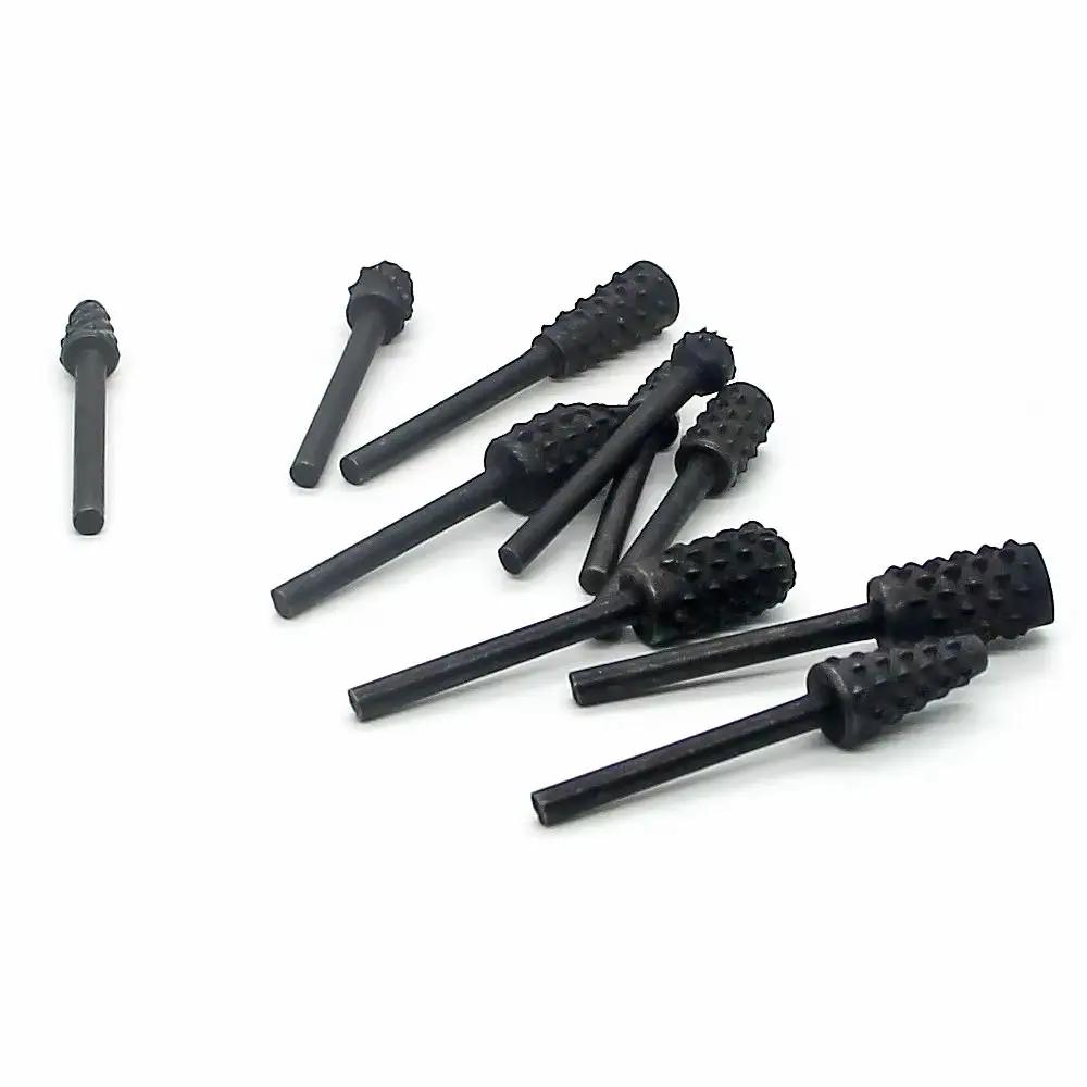 5/10Pcs 6mm Shank Rotary Burr Set Wood Rasp File Drill Bits Electric Rotary Rasp Set for Woodworking Root Carving Rotary File