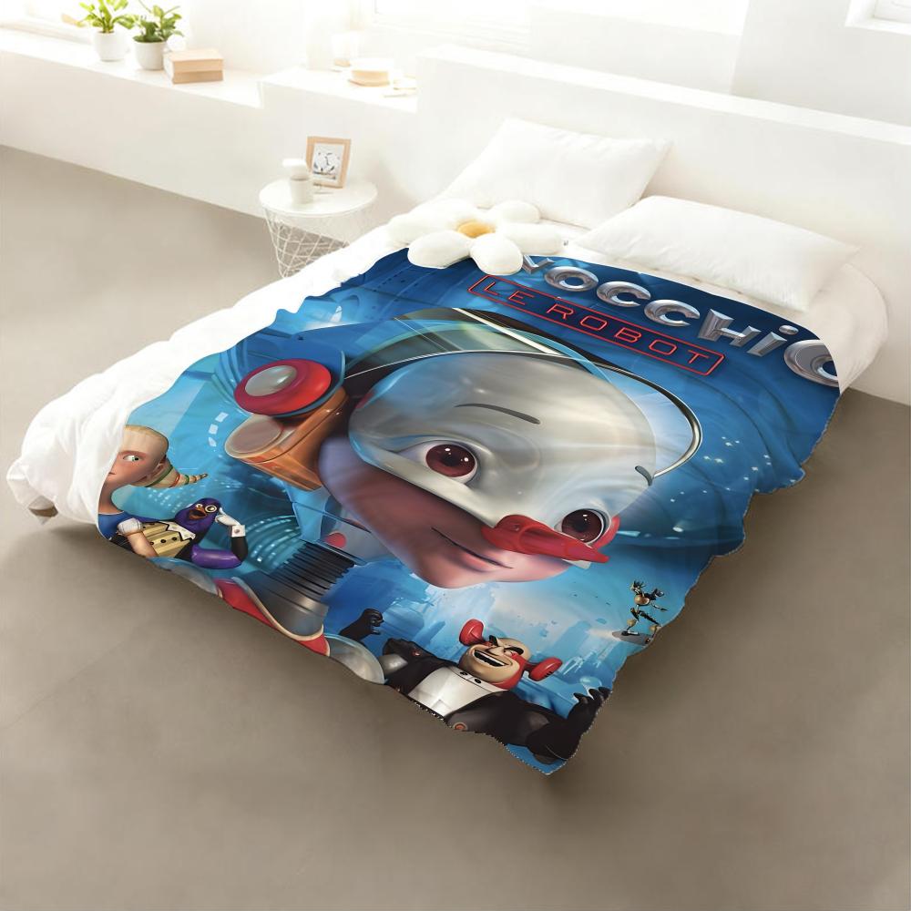Movie Pinocchio 3000 Throw Flannel Throw Blanket: Soft Kid-Friendly Warm Anti-Static All Season Washable Couch Bed Home