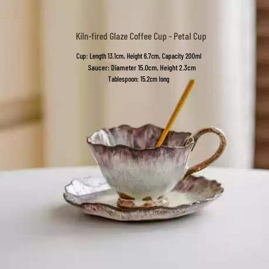 Guirong Retro Stripe Ceramic Latte Art Coffee Cup