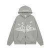 BrokenPlanet Zip-Up Hoodie Sweatshirt Jacket Foam Print Unisex Casual Breathable Outdoor Outerwear