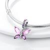 Charm Copper Purple Butterfly Heart Pendant Beads Charms Fine Jewelry Fit Original Bracelet For Women Diy Gift