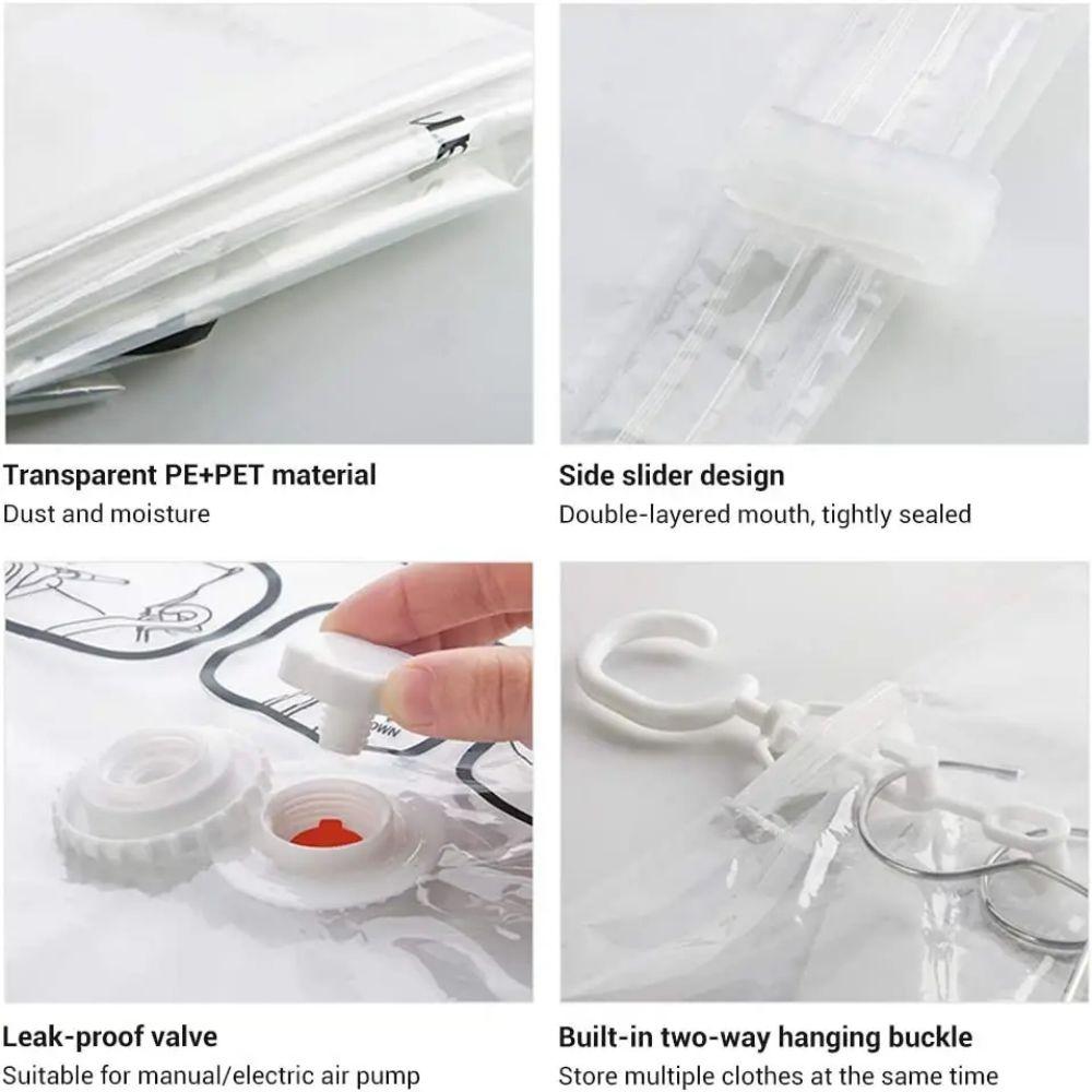 Hanging Vacuum Storage Bag Seal Storage Clothing Bags for Suits, Dress Coats Or Jackets, Closet Organizer