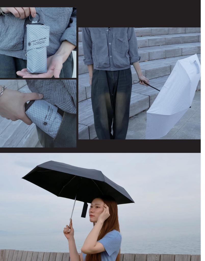 Folding Manual Suitable for Sunny and Rainy Name Coated UV Light Black Umbrella, Opening, Men's & Women's, Days, Compact, Palm-Sized, 5-Rib Design,