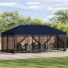 Pavilion with Side Walls 6 X 3 M Blue Polyester and Steel 190 G M²
