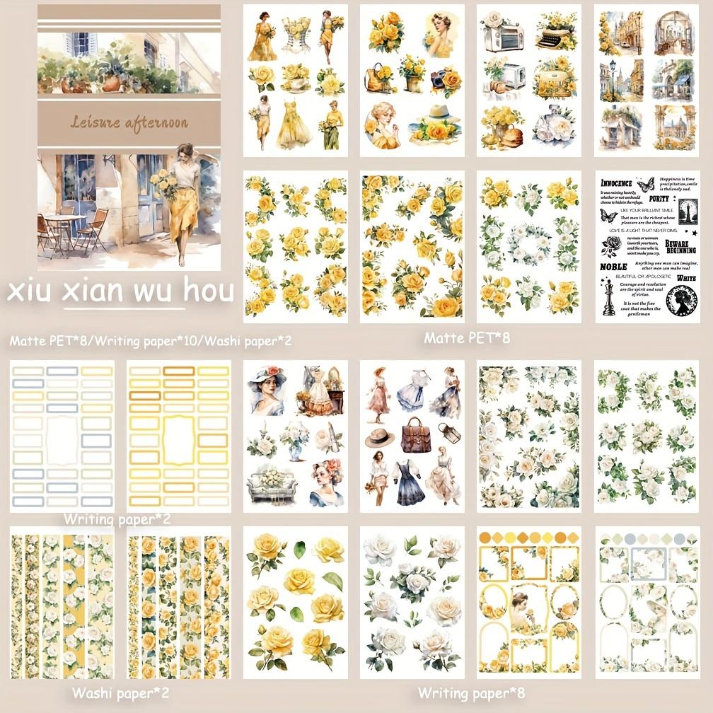 

Новий 20 шт./комплект. Вінтажний щоденник персонажа, декоративні квіти, альбом для записок, матеріал ПЕТ, книжка з наліпками, щоденник DIY Junk, скрапбукінг P