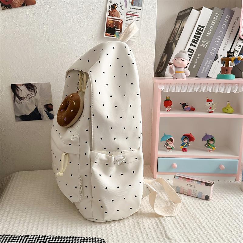 Dot Print Student Schoolbag Large Capacity Women's Backpack