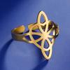 Dawapara Witch Knot Ring for Women Stainless Steel Adjustable Finger Rings Celtics Quaternary Witchcraft Good Luck Amulet