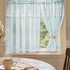 Lace Cafe Curtain, 59 Inch Length 2 Panels Set Short Cabinet Curtain, Farmhouse Rustic Under Desk Privacy Drape for Bathroom Kitchen