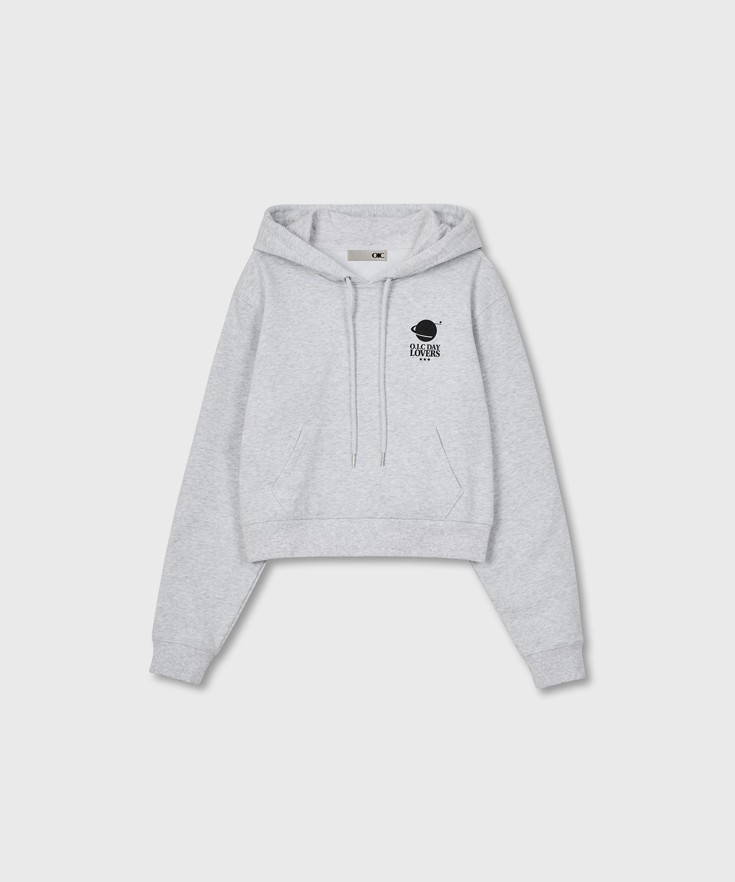 Oioi Collection New Symbol Crop Hoodie_Light Gray M