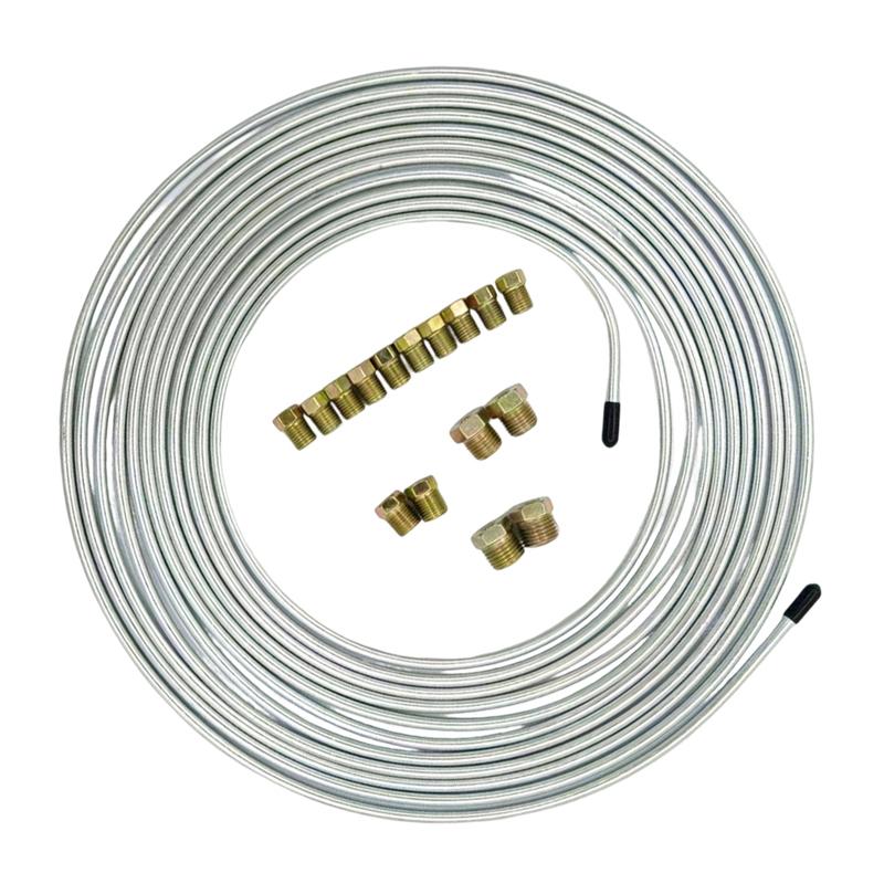 Kit Linea Freno Auto da 25 Piedi 3/16 Pollici Raccordi Linee Freno Kit di Riparazione Linee Freno Per la Maggior Parte dei Veicoli Auto SUV Camion Parti Freni