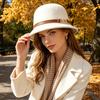 Cappello da donna retro francese decorazione cintura stile Hepburn tinta unita versatile cilindro cappello in feltro reale britannico
