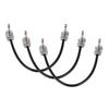 15cm/ 6in 30cm Guitar Effect Pedal Instrument Patch Cable 1/4" Silver Right-angle Plug Black PVC Jacket, 6-Pack