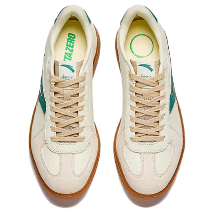Anta German Army Trainers Wear resistant And Lightweight Low top Skateboard Shoes Men's White Green 912518009-3