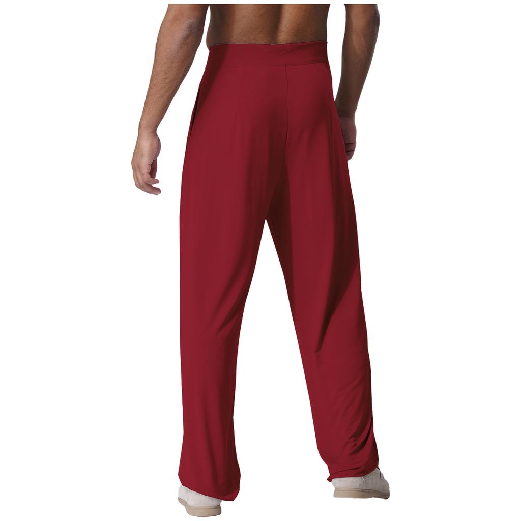 Pantaloni de dans pentru bărbați cu cataramă reglabilă, pantaloni cu curea și buzunare, îmbrăcăminte pentru dans de sală, latin, modern