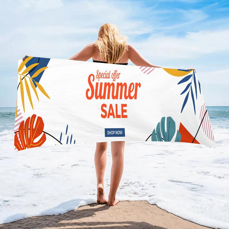 Quick-Drying Beach Towel Popular Palm Leaf Beach Towel Digital Printing Process Bath Towel
