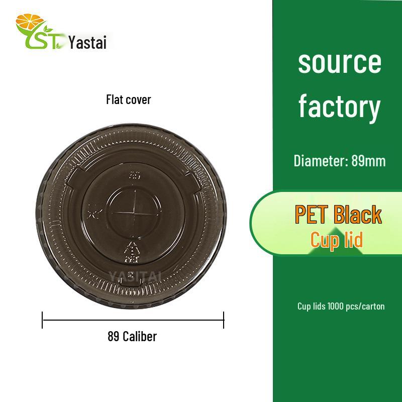 Disposable Black Warrior Coffee Cup with Lid - PET Cold Drink Cup for Milk Tea
