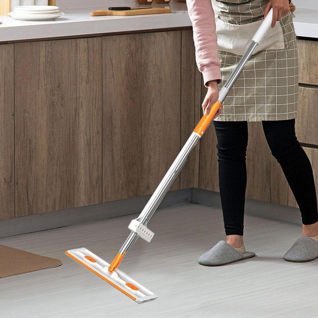 Flat Mops For Floor Cleaning Wet Dry Mop Telescopic Handle Quick Cleaning Tool For Hardwood Laminate Kitchen Bathroom Apartment