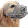 Hundemaulkorb mit verstellbarem Riemen, weicher Netzbezug, geeignet für kleine, mittlere und große Hunde L Grau