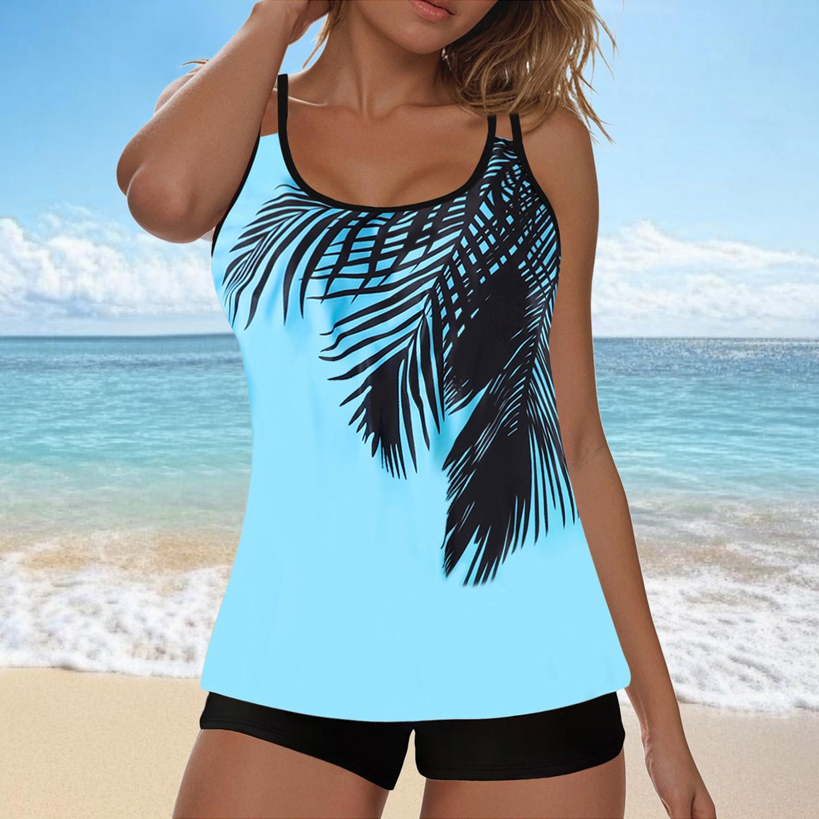 

Женские рубашки для плавания и шорты, новый купальник большого размера для женщин, европейский и однотонный, простой раздельный комбинезон для женщин, купальник S синий